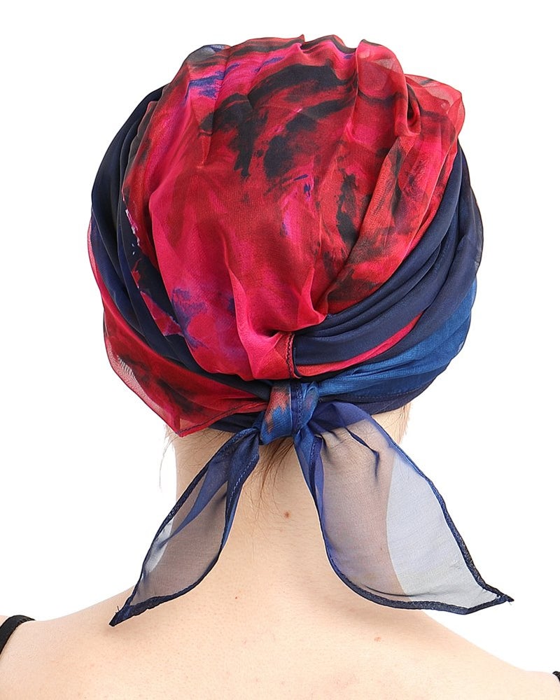 FocusCare Chemo Scarf Easy Tie Lined Turban Hat for Cancer Women Patients Winter Red - Image 5